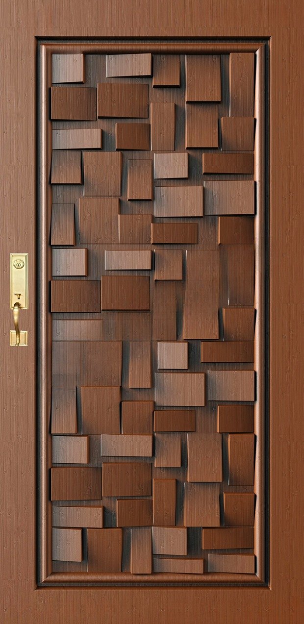 Doors - SKY-72 Modern Geometric 3D Abstract Block Pattern Door Design